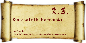 Kosztelnik Bernarda névjegykártya